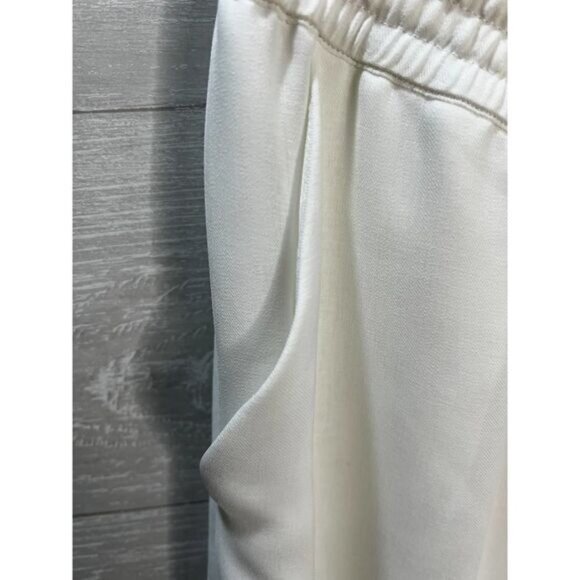 Naked Zebra Womens Ivory Sleeveless Jumpsuit With Button Front & Drawstring Wais - Picture 4 of 6